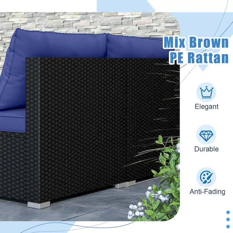 Ensemble de mobilier de jardin Costway 5 pièces avec coussins d'assise et de dossier en acacia - Voir les détails