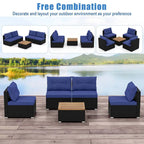 Ensemble de mobilier de jardin Costway 5 pièces avec coussins d'assise et de dossier en acacia - Voir les détails