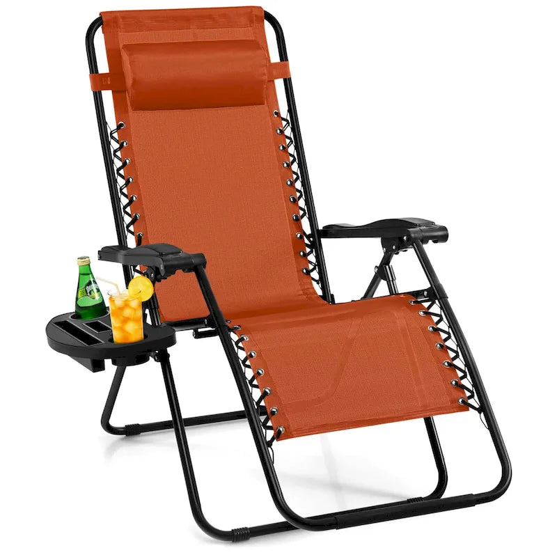 Fauteuil inclinable pliant zéro gravité Costway pour plage et terrasse - 1 pièce