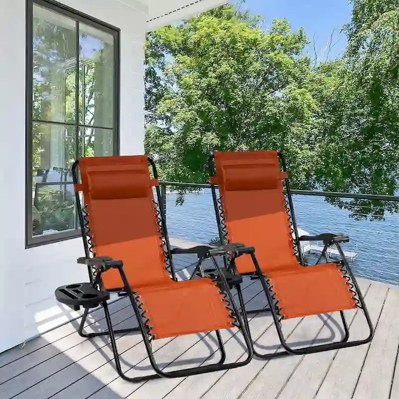 Fauteuil inclinable pliant zéro gravité Costway pour plage et terrasse - 1 pièce