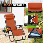 Fauteuil inclinable pliant zéro gravité Costway pour plage et terrasse - 1 pièce