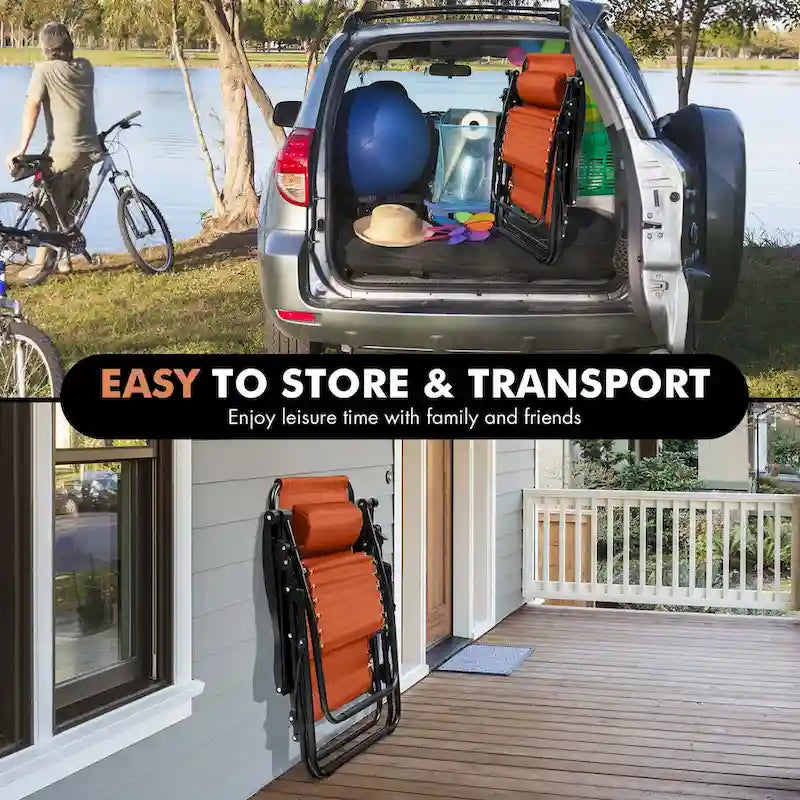 Fauteuil inclinable pliant zéro gravité Costway pour plage et terrasse - 1 pièce