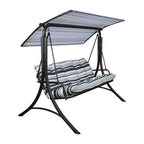 Balancelle de patio de luxe SUNJOY 3 places, structure en acier, coussins de canopée réglables