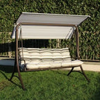 Balancelle de patio de luxe SUNJOY 3 places, structure en acier, coussins de canopée réglables