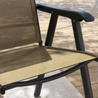 Ensemble de 4 chaises de jardin pliantes d'extérieur - Chaises de patio portables avec accoudoirs et tissu en maille pour le camping, la plage et le jardin