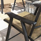 Ensemble de 4 chaises de jardin pliantes d'extérieur - Chaises de patio portables avec accoudoirs et tissu en maille pour le camping, la plage et le jardin