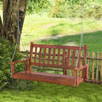 Balançoire de terrasse en bois robuste Costway pour 2 personnes - Voir les détails