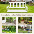 Balançoire de terrasse en bois robuste Costway pour 2 personnes - Voir les détails