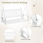 Balançoire de terrasse en bois robuste Costway pour 2 personnes - Voir les détails