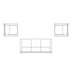 Ensemble de sièges Rhodes 3 pièces