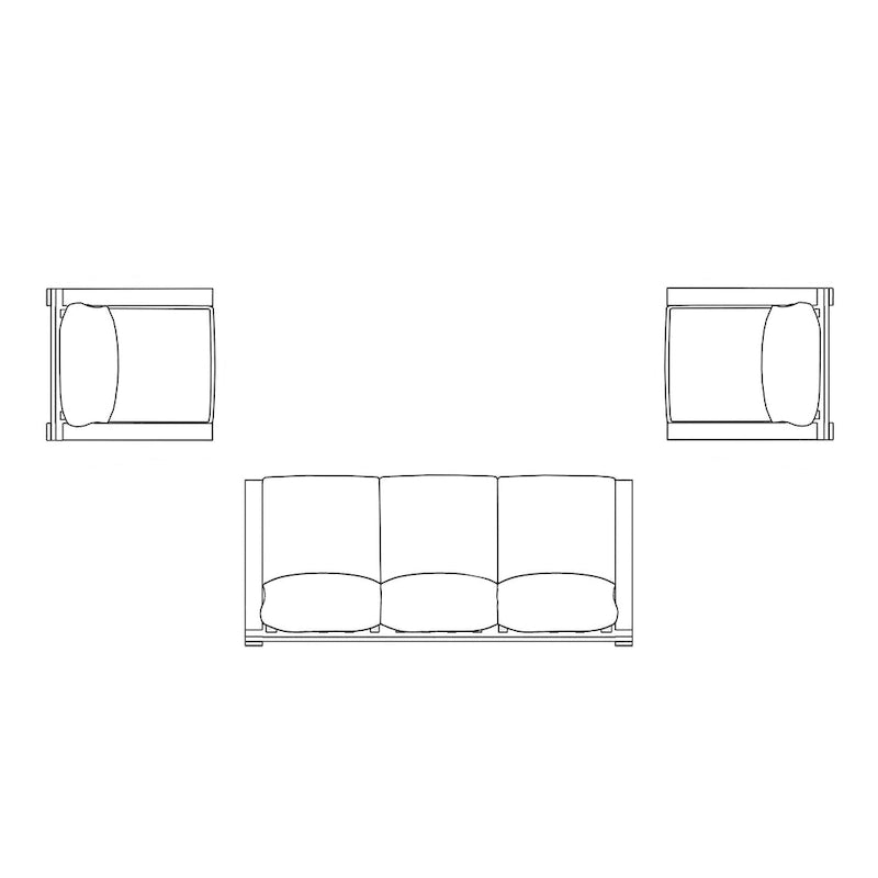 Ensemble de sièges Rhodes 3 pièces