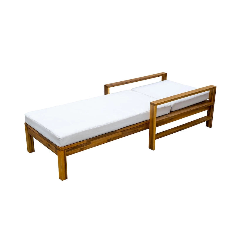 Fauteuil de jardin en bois d'acacia avec dossier réglable (72,44 po) - Non applicable