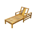 Fauteuil de jardin en bois d'acacia avec dossier réglable (72,44 po) - Non applicable