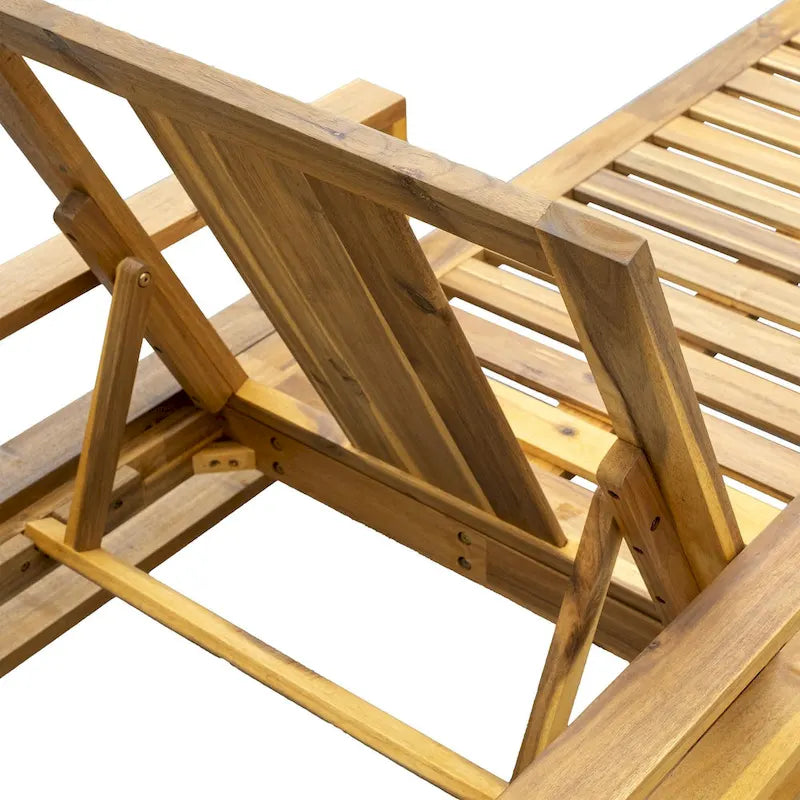 Fauteuil de jardin en bois d'acacia avec dossier réglable (72,44 po) - Non applicable