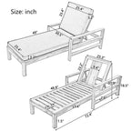 Fauteuil de jardin en bois d'acacia avec dossier réglable (72,44 po) - Non applicable