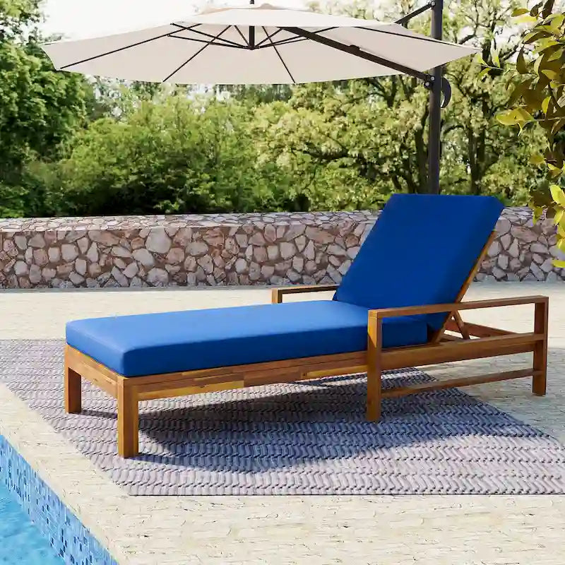 Fauteuil de jardin en bois d'acacia avec dossier réglable (72,44 po) - Non applicable