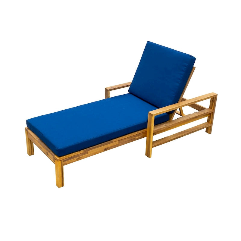 Fauteuil de jardin en bois d'acacia avec dossier réglable (72,44 po) - Non applicable