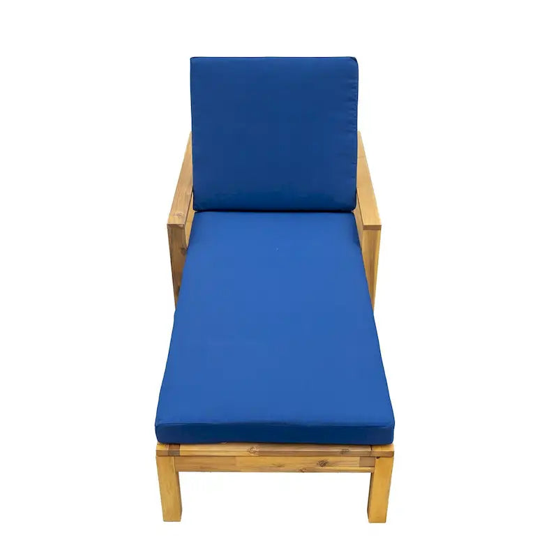 Fauteuil de jardin en bois d'acacia avec dossier réglable (72,44 po) - Non applicable