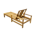 Fauteuil de jardin en bois d'acacia avec dossier réglable (72,44 po) - Non applicable