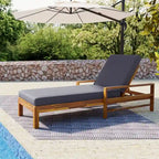 Fauteuil de jardin en bois d'acacia avec dossier réglable (72,44 po) - Non applicable