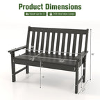Banc de jardin Gymax en PEHD résistant aux intempéries, 2 places, pour l'extérieur