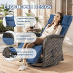 Coussin bleu pour fauteuil inclinable d'extérieur polyvalent Pocassy (lot de 2)