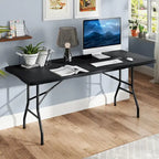 Table pliante portable Gymax de 1,83 m avec plateau en PEHD et mécanisme de verrouillage sécurisé