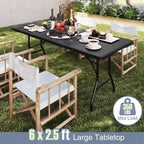 Table pliante portable Gymax de 1,83 m avec plateau en PEHD et mécanisme de verrouillage sécurisé
