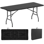 Table pliante portable Gymax de 1,83 m avec plateau en PEHD et mécanisme de verrouillage sécurisé