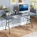 Table pliante portable Gymax de 1,83 m avec plateau en PEHD et mécanisme de verrouillage sécurisé
