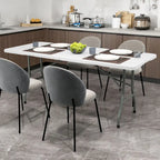 Table pliante portable Gymax de 1,83 m avec plateau en PEHD et mécanisme de verrouillage sécurisé