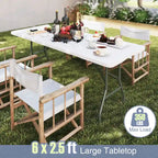 Table pliante portable Gymax de 1,83 m avec plateau en PEHD et mécanisme de verrouillage sécurisé