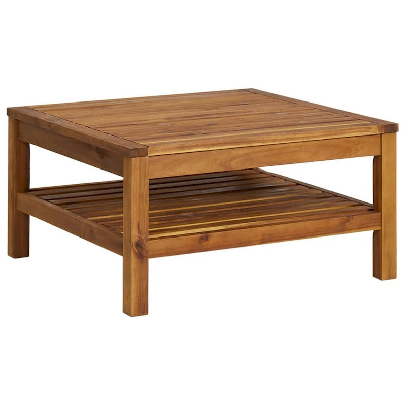 Ensemble canapé d'extérieur modulaire en L 6 pièces Lave, ivoire, table basse en bois marron