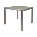 Kimi Outdoor Dining Table, Dark Gray Glass Top, Metal Frame, Square 35 Inch