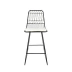 Ensemble de 2 tabourets de bar d'extérieur, structure en fer noir