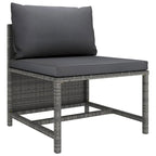Ensemble de canapé d'extérieur modulaire 3 pièces Ley, polyester gris foncé, rotin synthétique