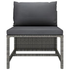 Ensemble de canapé d'extérieur modulaire 3 pièces Ley, polyester gris foncé, rotin synthétique