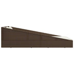 Lit de jardin extérieur, coussins en polyester blanc, rotin synthétique marron