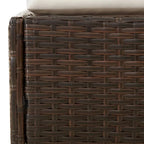 Lit de jardin extérieur, coussins en polyester blanc, rotin synthétique marron