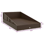 Lit de jardin extérieur, coussins en polyester blanc, rotin synthétique marron