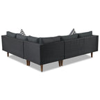 Ensemble de mobilier de jardin 4 pièces, ensemble de conversation résistant aux intempéries, canapé d'angle en résine tressée avec coussins et table basse