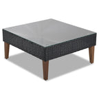 Ensemble de mobilier de jardin 4 pièces, ensemble de conversation résistant aux intempéries, canapé d'angle en résine tressée avec coussins et table basse