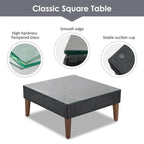 Ensemble de mobilier de jardin 4 pièces, ensemble de conversation résistant aux intempéries, canapé d'angle en résine tressée avec coussins et table basse
