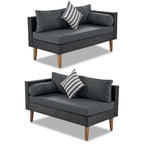 Ensemble de mobilier de jardin 4 pièces, ensemble de conversation résistant aux intempéries, canapé d'angle en résine tressée avec coussins et table basse