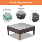 Ensemble de mobilier de jardin 4 pièces, ensemble de conversation résistant aux intempéries, canapé d'angle en résine tressée avec coussins et table basse