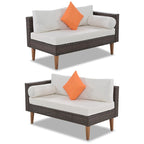 Ensemble de mobilier de jardin 4 pièces, ensemble de conversation résistant aux intempéries, canapé d'angle en résine tressée avec coussins et table basse