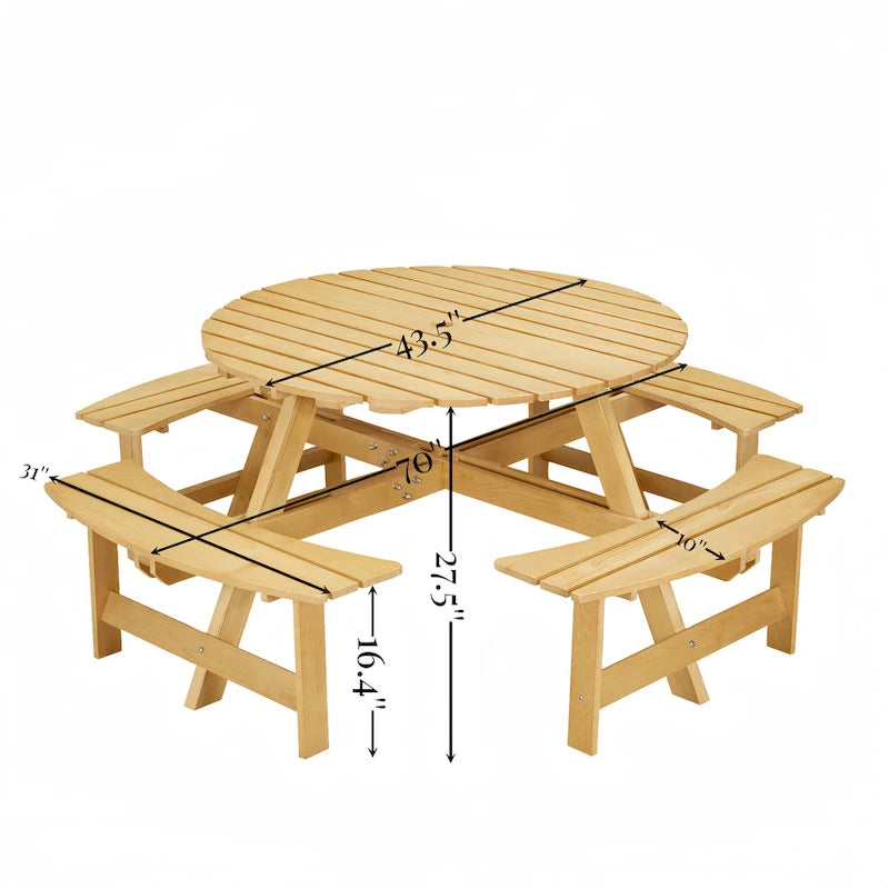 Ensemble table de pique-nique d'extérieur avec bancs pour jardin, cour, porche, terrasse