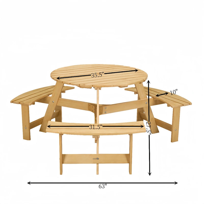 Ensemble table de pique-nique d'extérieur avec bancs pour jardin, cour, porche, terrasse