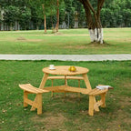 Ensemble table de pique-nique d'extérieur avec bancs pour jardin, cour, porche, terrasse