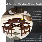 Ensemble table de pique-nique d'extérieur avec bancs pour jardin, cour, porche, terrasse
